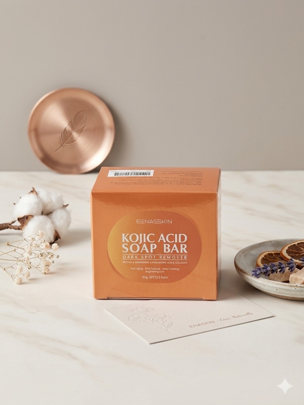 Skin Brightening Kojic Acid Soap - Gold and Orange Box